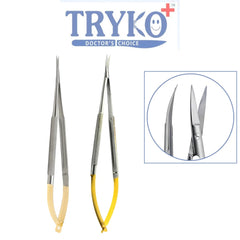 Castroviejo Scissor, Round Handle, TC, Straight 7"