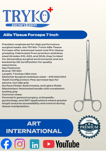 Allis Tissue Forcep 7 Inch