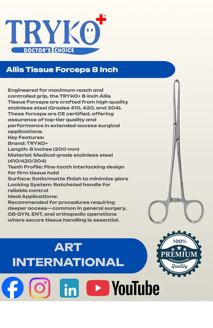 Allis Tissue Forceps 8 Inch
