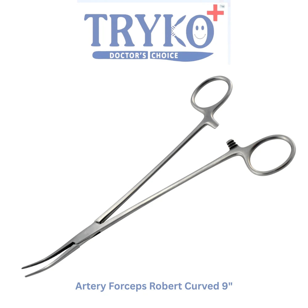 Artery Forceps Robert Straight & Curved 9 Inch Brand TRYKO+