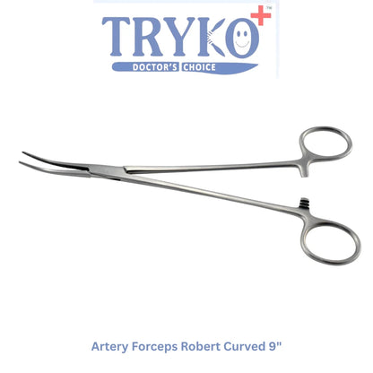 Artery Forceps Robert Straight & Curved 9 Inch Brand TRYKO+