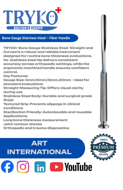 Bone Gauge Stainless Steel 5MM, 10MM, 15MM & 20MM Straight