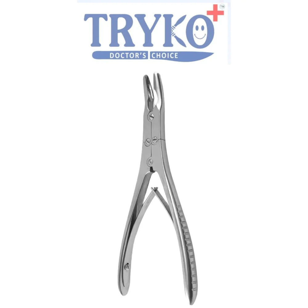 Bone Rongeur Double Action Curved, 2mm Tip, 6 Inch To 10 Inch