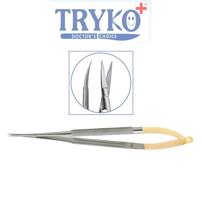 Castroviejo Scissor, Round Handle, TC, Curved 5", 6", 7", 8" & 9 Inch