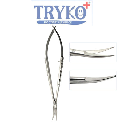 Castroviejo Scissor, Flat Handle, Curved 6 Inch , 7 Inch & 8 Inch