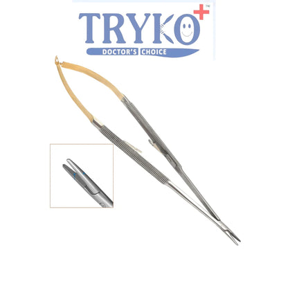 Castroviejo Needle Holder, Round Handle, TC, Straight 5", 6", 7", 8" & 9"