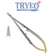 Castroviejo Needle Holder, Round Handle, TC, Straight 9"