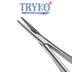 Castroviejo Needle Holder, Flat Handle, Curved 6"