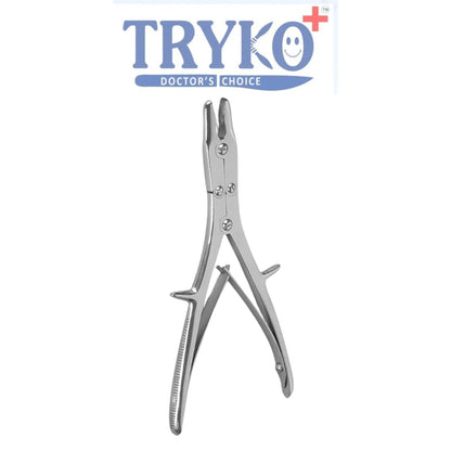 Bone Rongeur Double Action Straight, 3mm Tip, 6 Inch to 10 Inch  Brand TRYKO+
