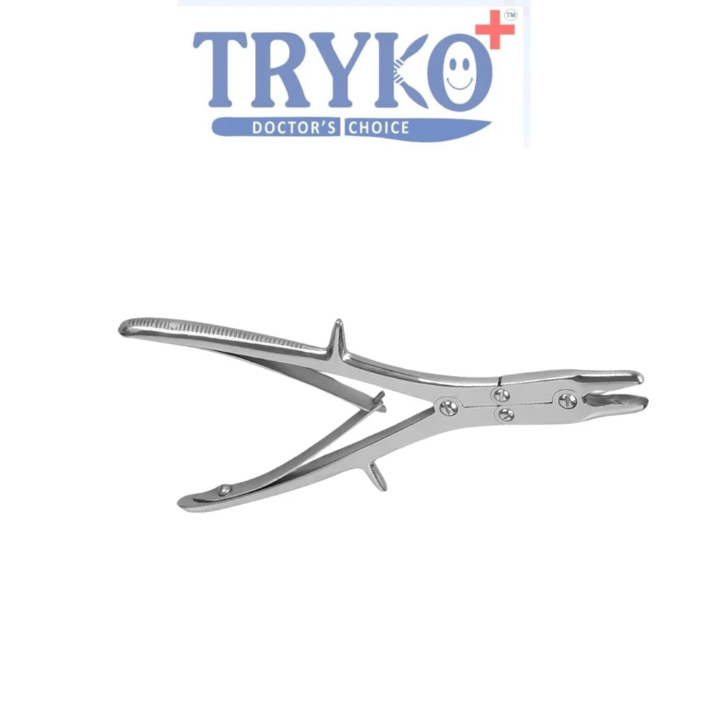 Bone Rongeur Double Action Straight, 3mm Tip, 6 Inch to 10 Inch  Brand TRYKO+